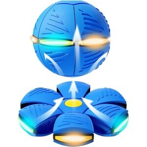 Blue LED Magic UFO Flying Disc‎ Ball Toy Kids Pets Pop Phlat  2 Pack